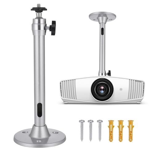 JurciCat Soporte Proyector Aluminio 360° Giratorio Universal Pared Mini Techo para Proyector