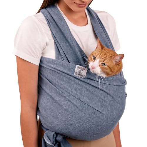 Cat Sling Carrier for Small Pets Anti-Anxiety Cat Sling Kitten Pouch Pet Sling in Gray Black Blue Green Pink Yellow (Gray Standard)