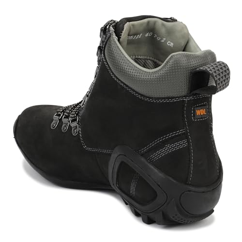 Image of Woodland Black Nubuk Oily Polished Mens Boot - Premium Stylish Trendy Fashion Footwear, Comfortable & Durable Design, Perfect for Daily Wear, Casual Outings, Office, Lightweight Shoes