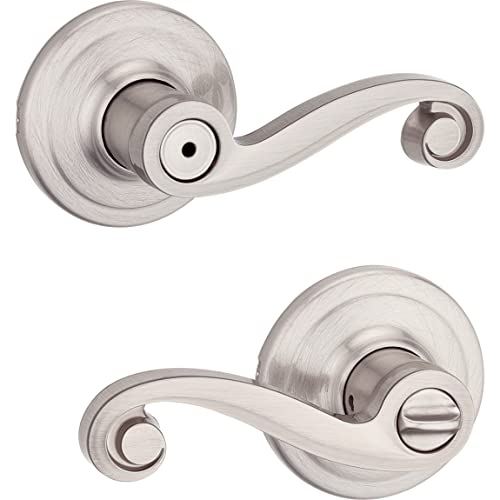 Kwikset 97300-821 Lido Bed/Bath Lever In Satin Nickel #TOP2