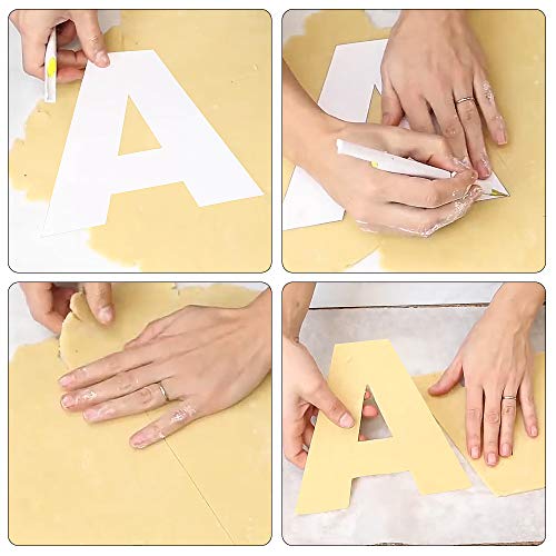 Selftek 26 Pcs 10Inch A-Z Alphabet Cake Stencils Letter Cake Templates Molds Diy Baking With 6 Icing Tips Switch Nozzle And Pastry Bags For Wedding Birthday Anniversary #TOP2