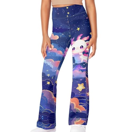 Kids Girls Flare Hem Legging High Waist Stretchy Bootcut Pants Little Girl Dance Bell Bottoms 5-14 Years3