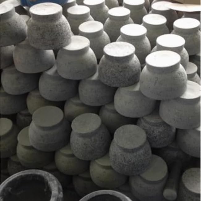 QUQUQ Mortar and Pestle Set Stone Mortar Garlic Pounder Garlic Press Mortar with Mouth Stone Grinder Pestle Set Seasoning Spice Tools