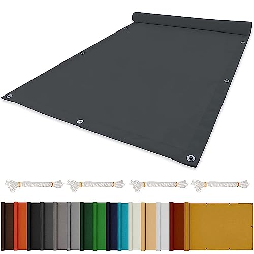 Toldo vela rectangular impermeable con cuerdas de tensión para jardín 2