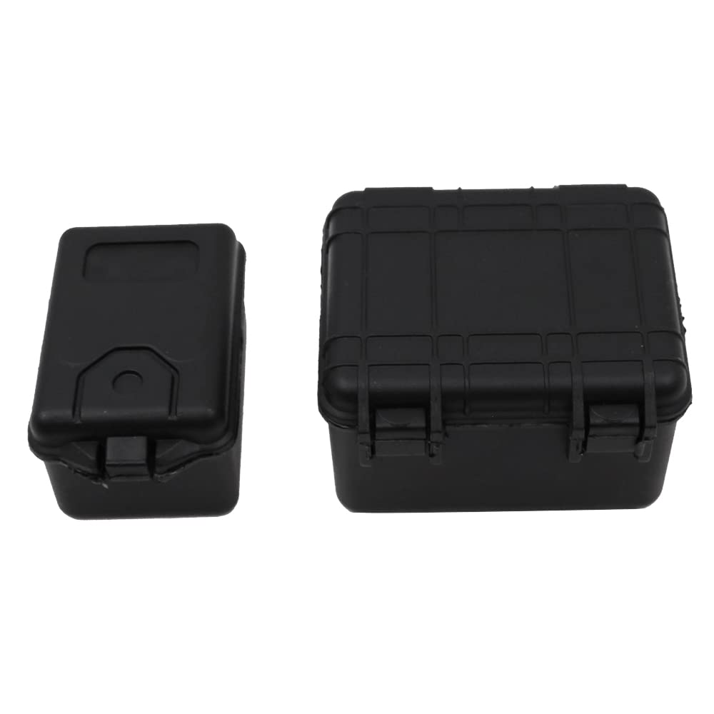WANGCL 3 sztuki skrzynki narzędziowej na zdalne sterowanie, dekoracje do auta w skali 1:10, Traxxas Trx4, Axial Scx10 90046 CC01 D90 D110 - Czarne