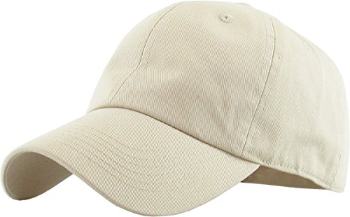 KB-LOW IVO Classic Cotton Dad Hat Adjustable Plain Cap. Polo Style Low Profile (Unstructured) (Classic) Ivory Adjustable