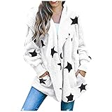 Weste Damen Lang,Jacke Mit Fell Oversized Lederjacke Camouflage Jacke GläNzende Daunenjacke Federleichte Daunenjacke Regenbekleidung Fahrrad Strickjacke Blazer TüRkis Blazer(Weiß, M)