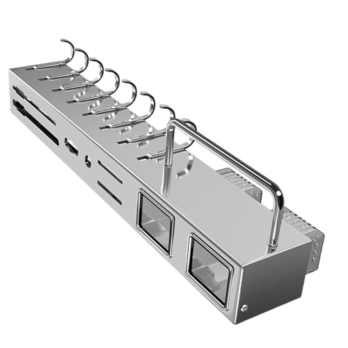 Soporte para utensilios de cocina – Soporte para utensilios de cocina | Estante de pared de almacenamiento colgante | Barra de cocina adhesiva con ganchos | Soporte de herramientas de cocina de 50 cm,