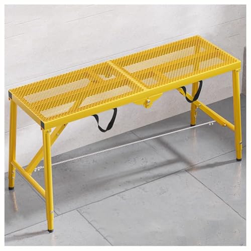 Échelle plateforme pliable et tabouret de chantier réglable jaune