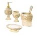 Creative Scents Shannon Bathroom Accessories Set, 4-Piece Bathroom Gift Set Features Soap Dispenser Pump, Toothbrush Holder, Tumbler & Soap Dish, Durable Bath Set Decorating Ideas- Gift Packaged