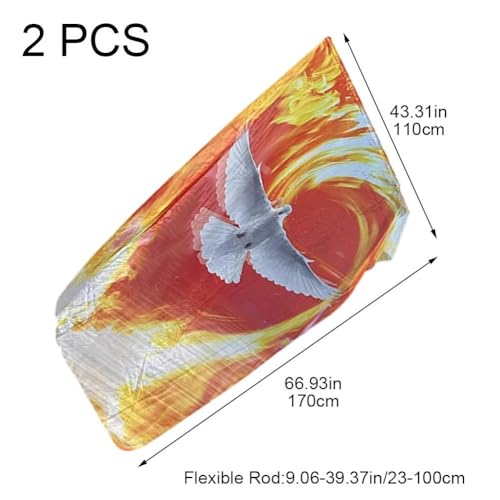 Banderas de alabanza rectangulares con poste flexible antienredos 4