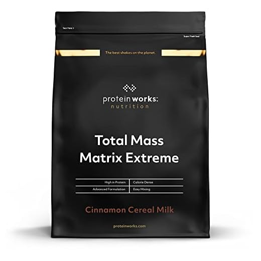 Protein Works| Total Mass Matrix Extreme Protein Powder | Masa Muscular | Alto en Calorías Para Ganar Masa | Con Glutamina, Creatina y Vitaminas | Leche de Cereales y Canela | 1.325kg