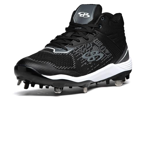 Boombah Viper Pureknit Men's Metal Cleat Mid - Status - Black/Charcoal - Size 11.5