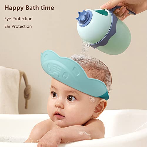 Image of for Baby Shower Cap, Silicone Adjustable Safe Shower Bathing Cap for Baby Kids Children (2pcs)
