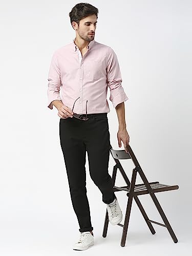 Image of Thomas Scott Men's Premium Slim Fit 100% Cotton Casual Shirt | Button-Down Collar | Full Sleeves | Solid Shirt for Men