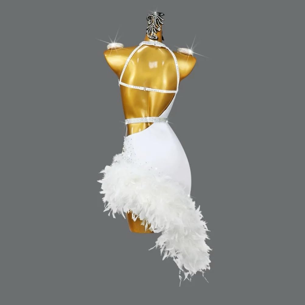 Latin Dance Competition Costume Salsa Performance Dress Halter Neck Cha Cha Dancing Outfit Ballroom Dresses