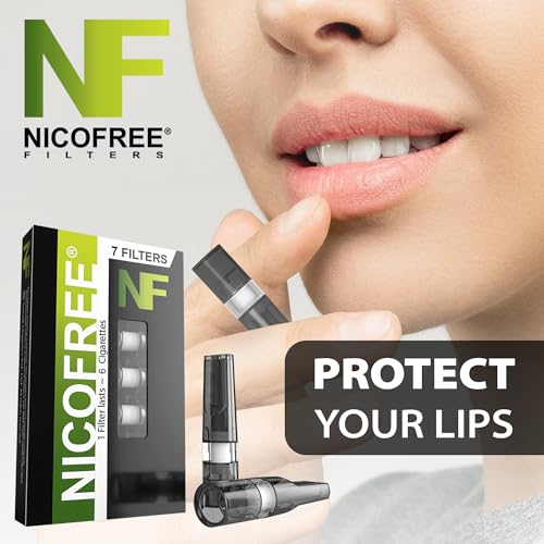 Image of Nicofree | Black | 35 Cigarette Filters, 5 Packs | Made with Toxin-free, Recycle-friendly Materials | Reduce Tar, Prevent Stains & Odour on Fingers | For Cigarettes, Dokha, Medwakh Pipe
