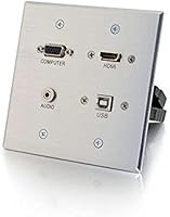 Vista 32 de C2G 03721 Placa de pared Keystone de dos puertos, color blanco