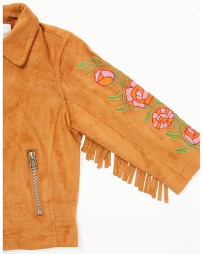 Girls' Floral Embroidered Suede Jacket (Toddler)3