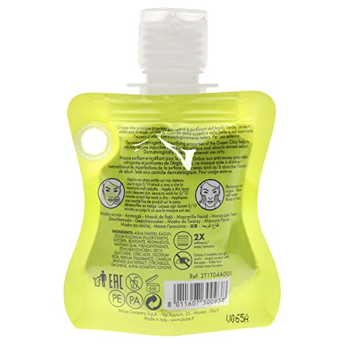 Pupa Milano Purifying and Mattifying Face Mask - Green Clay for Unisex 1 oz Mask, Clear, 29.57 ml (Pack of 1) - Image 2