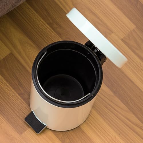 Caneca de basura con pedal 3L blanca PRETYZOOM miniatura 5