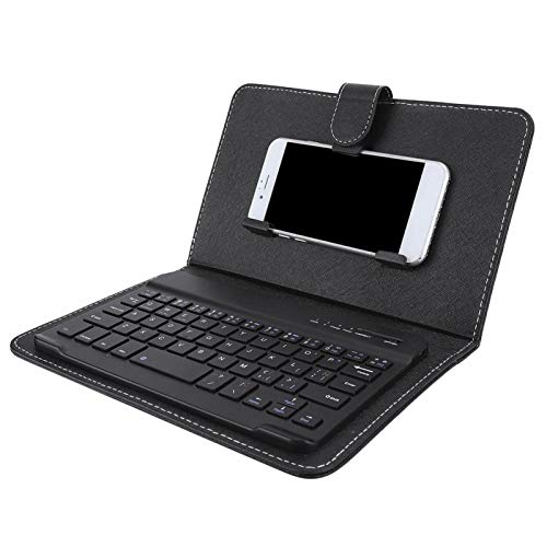 VBESTLIFE Teclado español, Teclado español inalámbrico Bluetooth con Funda Protectora de Cuero,...