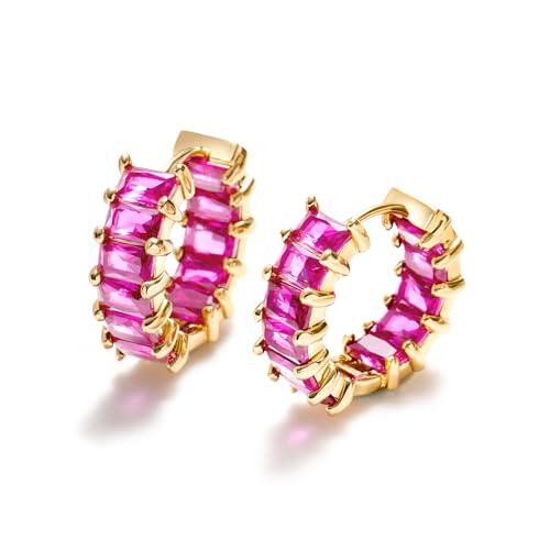 Mesovor Gold Cubic Zirconia Hoop Earrings for Women, 18K Gold Plated by Mesovor - Used condition - US$7.08
