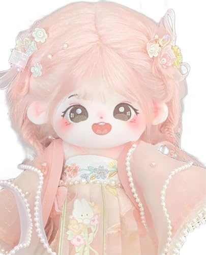 コットンドール、20cmのかわいいスケルトンコットンドール、アニメぬいぐるみソフトドレスアップドール、かわいいぬいぐるみギフト、ドール服とヘッドギア付き
