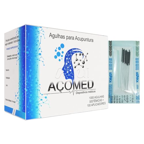 Agulha Acupuntura 0,25x30mm Açomed 1000 Agulhas Sistêmica C/Reg. Anvisa