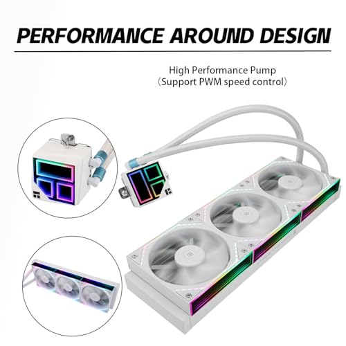 Image of Thermalrlght Frozen Infinity 360 White CPU Aio Cooler,TL-M12W*3 PWM Fans,Computer CPU Water Cooler,ARGB Infinity Mirror,360 CPU Liquid Cooling:LGA1851 /1700 /1150 /1151 /1200 /2011,PC Water Cooling