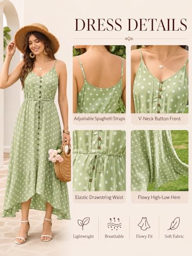 Image of BROVAVE Women's 2026 Summer Casual Boho Sundress Spaghetti Strap Midi Dress