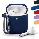 AirPods Case, GMYLE Silicone Protective Shockproof Case Cover Skins with Keychain Compatible with Ap