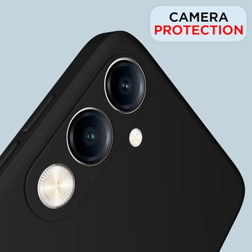 Image of Outlouders Back Cover for iQOO Z10 lite 5G / Vivo T4 lite 5G / Y19 5G / Y19e / Y04 4G / Y29s 5G | Camera Protection | Durable Soft Matte Silicone Bumper Case (Black)
