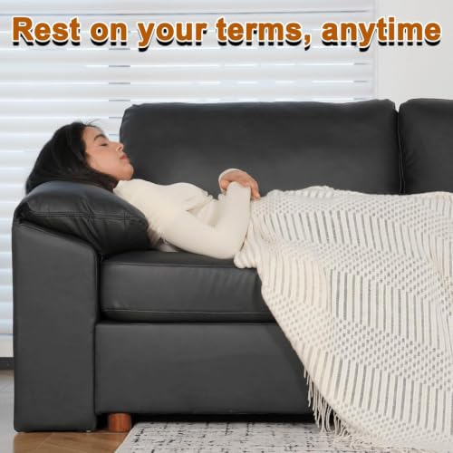 Image of EASE MOOSE Oversized 3 Seat Modular Sectional Sofa, Sectional Couch, Black