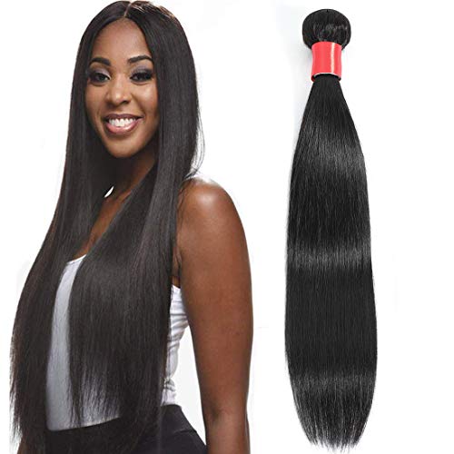 Lizourey Hair Brazilian Virgin Hair Straight Hair One Bundle 14inch 100% Unprocessed Virgin Human Hair Extension Weave Weft Natural Color (100+/-5g)/bundle Can be Dyed and Bleached