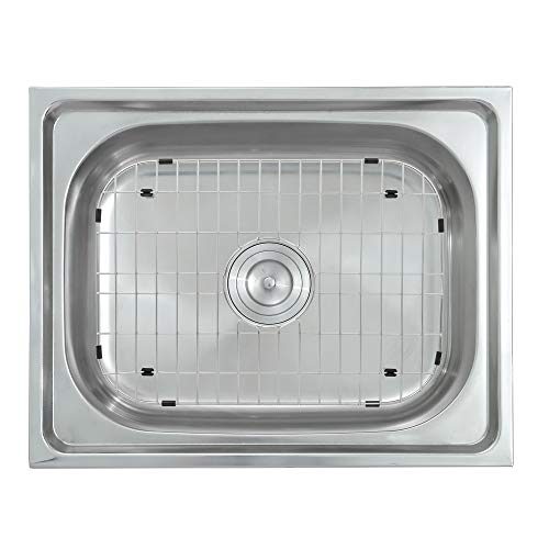 Lqs Kitchen Sink Grid And Sink Bottom Grid, Sink Protector For Kitchen Sink Stainless Steel 19 1/16" X 13 3/4" With Center Drain Hole For Single Sink Bowl #TOP3