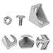 Ipetboom 5pcs 90 Degree Aluminum Extrusion Corner Brackets L Shaped Angle Braces with EU Standard T-Bolts and Flange Nuts for Industrial Frame Support and Workbench Assembly