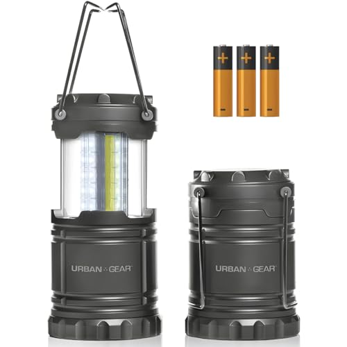 Lewis N. Clark Collapsible Camping Lantern | LED Portable Lantern for Indoor or Outdoor Use | Waterproof Lamp with Batteries Included | for Camping, Backpacking, Hiking, or Power Outage | Gray