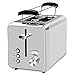 Produktbild Toaster Edelstahl 2 Scheiben Toaster mit Brötchenaufsatz Testsieger 6 Einstellbare Bräunungsstufen Abbrechen/Aufwärmen/Auftauen Funktion High-Lift Krümelschublade, Silber 900W