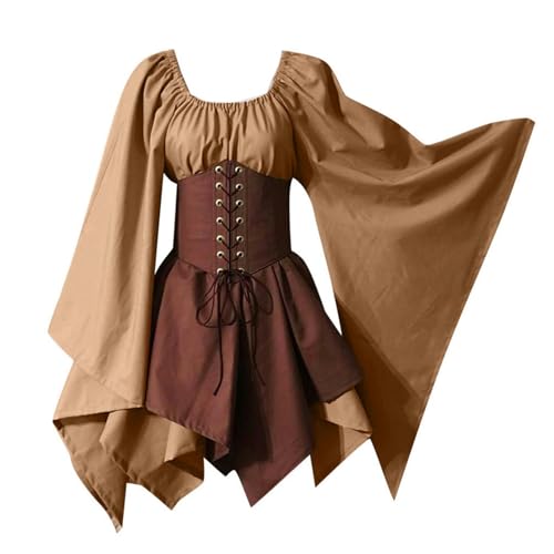 Robe bustier gothique kaki costume halloween femme grande taille 3XL