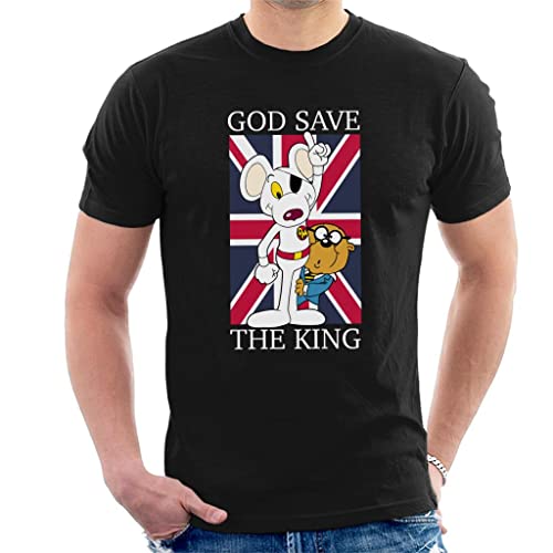 T-shirt Danger Mouse God Save The King pour homme en coton premium