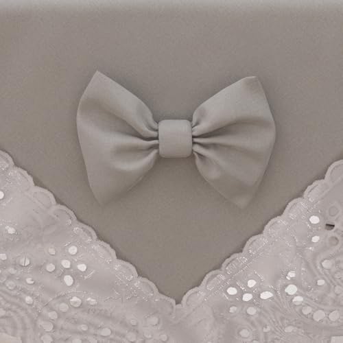 Chemin de table carré gris en coton dentelle 95x95 cm - 4