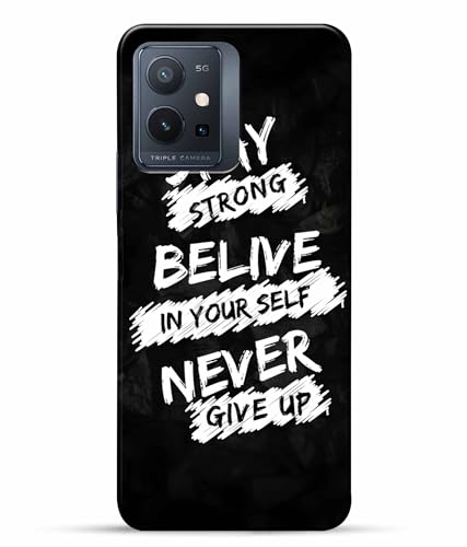 Image of Stay Strong Motivation Quotes Printed Hard Back Case Cover & Compatible for Vivo T1 5G | Vivo Y75 5G | Vivo iQOO Z6 5G (Multicolor) - D1810