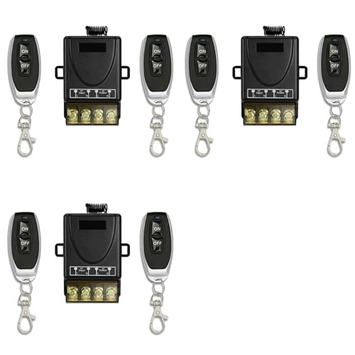 Commutateur de télécommande 433MHz universel 12V-48V avec 3 récepteurs relais haute puissance