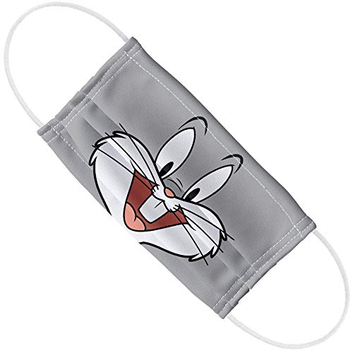 Popfunk Looney Tunes Bugs Bunny Face 1-Ply Reusable Face Mask Covering with Adjustable Nose Wire, Unisex