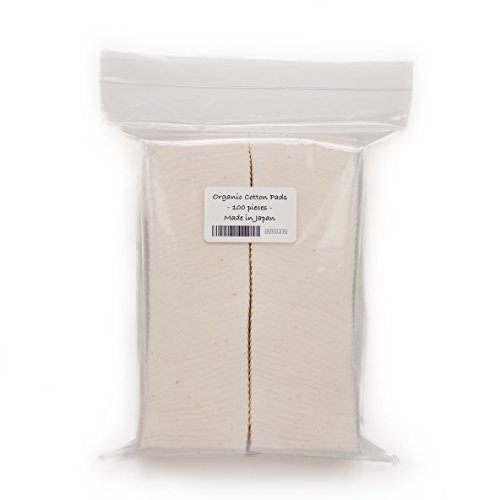 Japanese Organic Cotton Pads 100 pieces 100% Organic Unbleached [Made in Japan] (1 Pack)