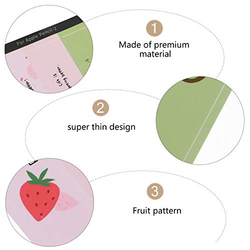 VILLCASE 3Pcs Compatível para Lápis de Maçã 2 Caneta Stylus Capa Completa de Bonita de Frutas Estile