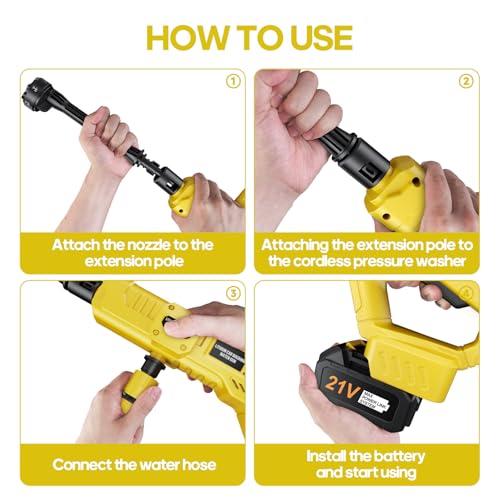 Qicfnb 001 Cordless Pressure Washer - 980 Psi Portable Power Washer With 4.0Ah Rechargeable Battery, 21V Battery Powered Pressure Washer thumb #5