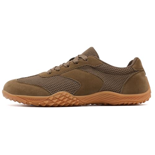 Image of Men's Barefoot Shoes Slip On Walking Tennis Sneakers for Men Zero Drop Sole Minimalist Running Shoe Lightweight Gym Workout Casual Fitness Brown C US 11