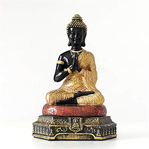 Statue de Bouddha Statues de Bouddha Thaïlande for Bureau Jardin Maison Bureau Ornement fengshui Hindu Assis Figurine Bouddha Home Office Aquarium (Color : A)